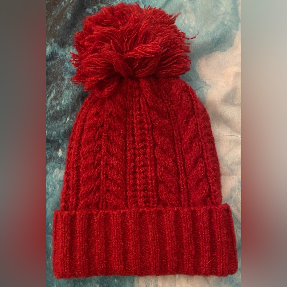 Sonoma Red Beanie with Pom Pom